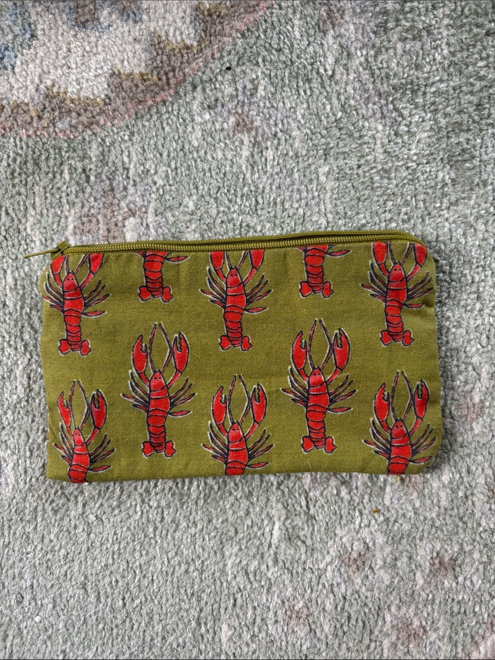 NWOT Lobster Print Zip Pouch